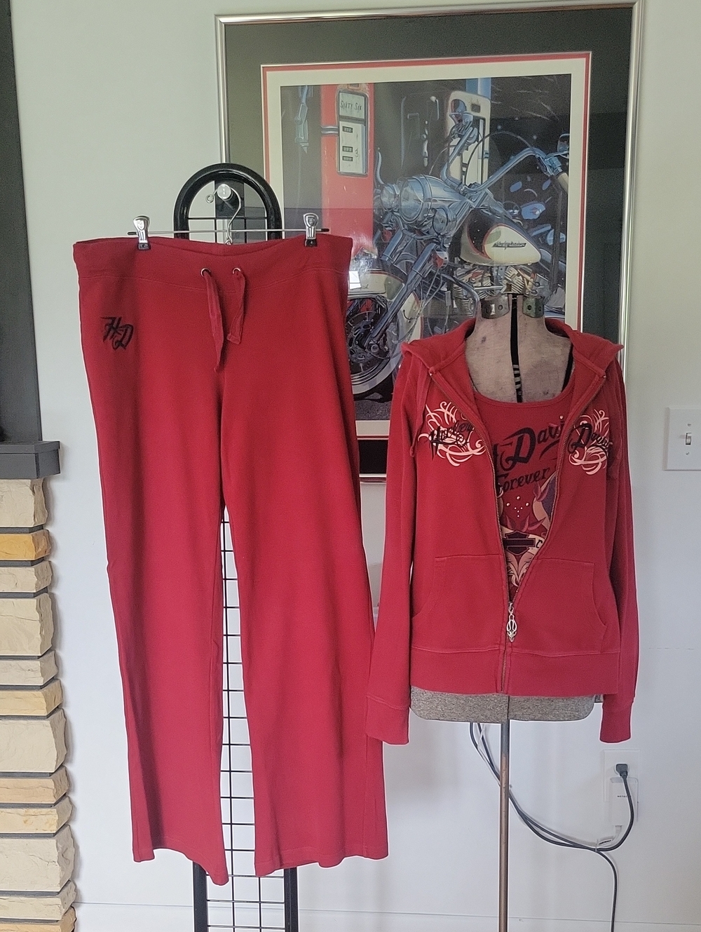 Harley-Davidson 3 Piece Jogger Set Large Red